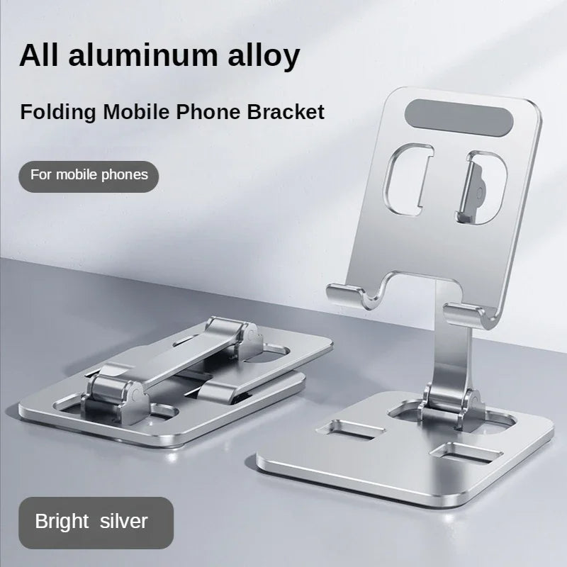 Universal All Aluminum Alloy Foldable Desk Phone Holder Mount Stand
