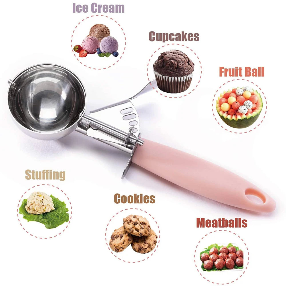Stainless Steel Ice Cream Scoop, Ice Ball Maker,