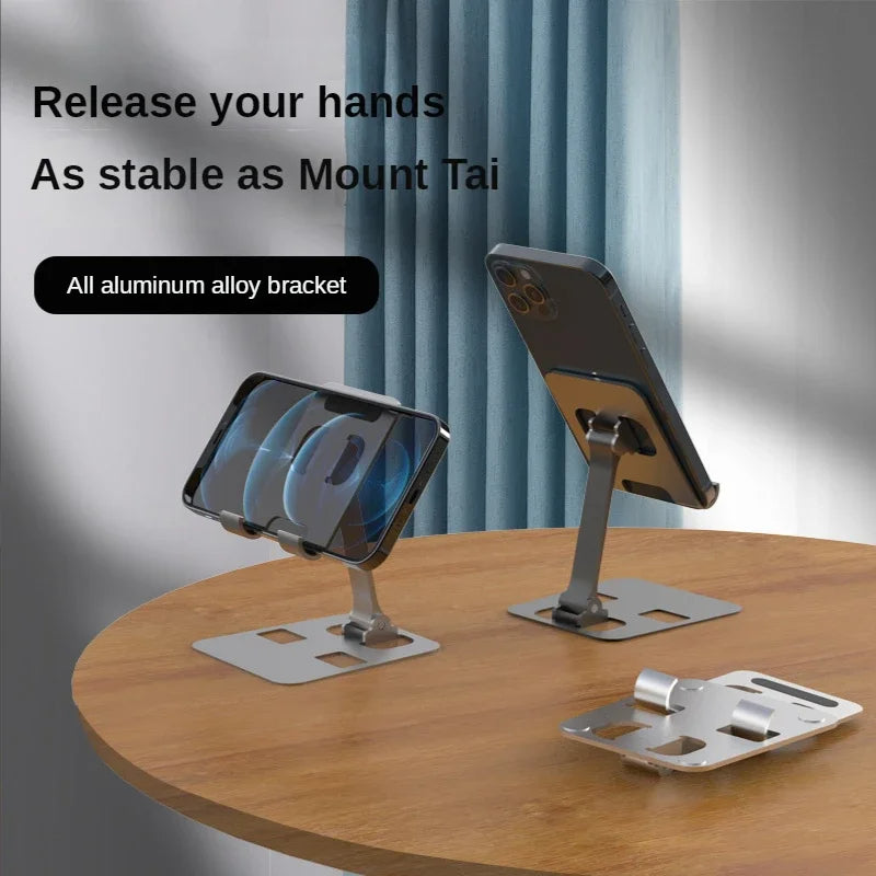 Universal All Aluminum Alloy Foldable Desk Phone Holder Mount Stand