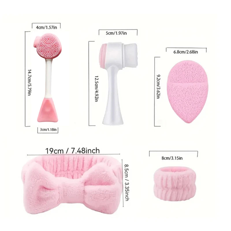 7-piece makeup and face wash beauty set
