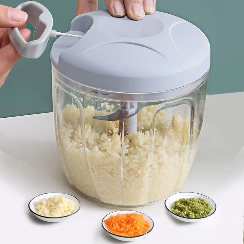 500/900ML Garlic Chopper Manual Garlic Press Food Vegetables Cutter