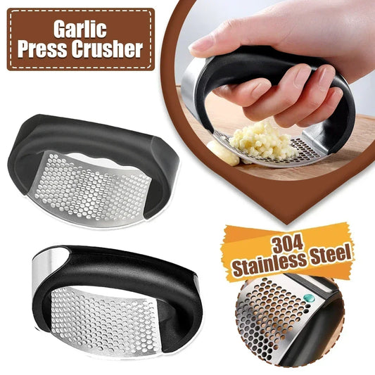 1/2pcs Stainless Steel Garlic Press Crusher Manual Garlic Chopper