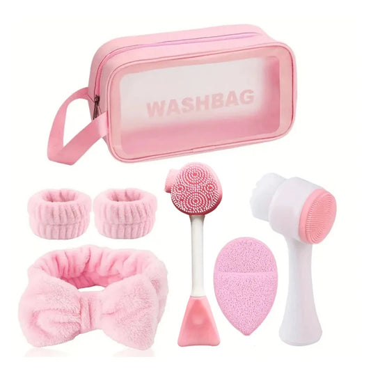 7-piece makeup and face wash beauty set