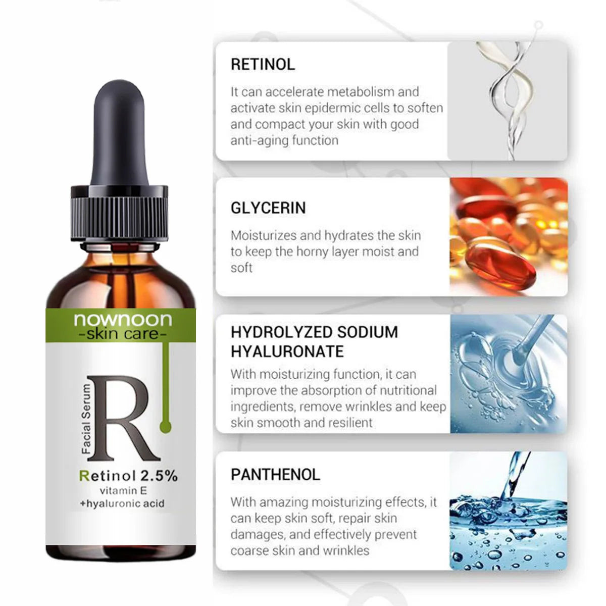 Retinol Serum Anti Wrinkle Fade Dark Spots Vitamin C Facial Serum